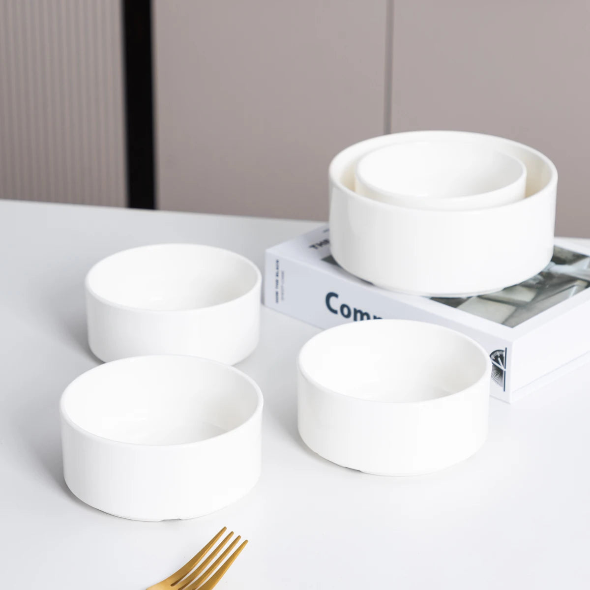 16/24-Piece Ceramic Dinnerware Set White Porcelain Tableware Set