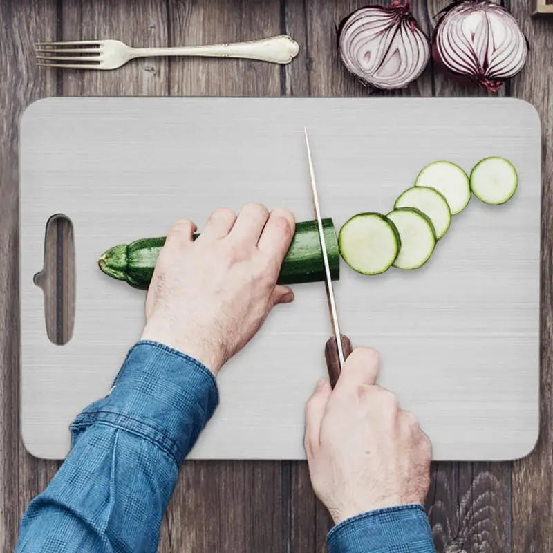 Titanium Kitchen Cutting Boards in Stainless 304 Steel Thickened & Double-Sided
