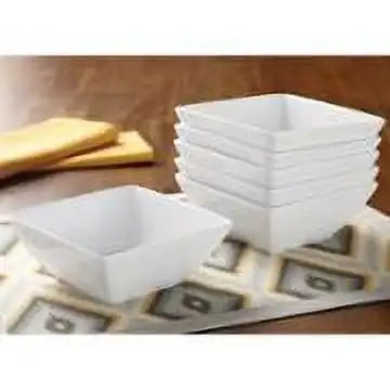 16 Piece White Square Porcelain Dinnerware Set