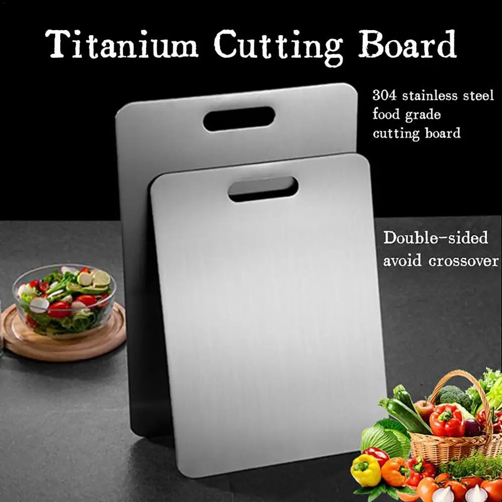 Titanium Kitchen Cutting Boards in Stainless 304 Steel Thickened & Double-Sided