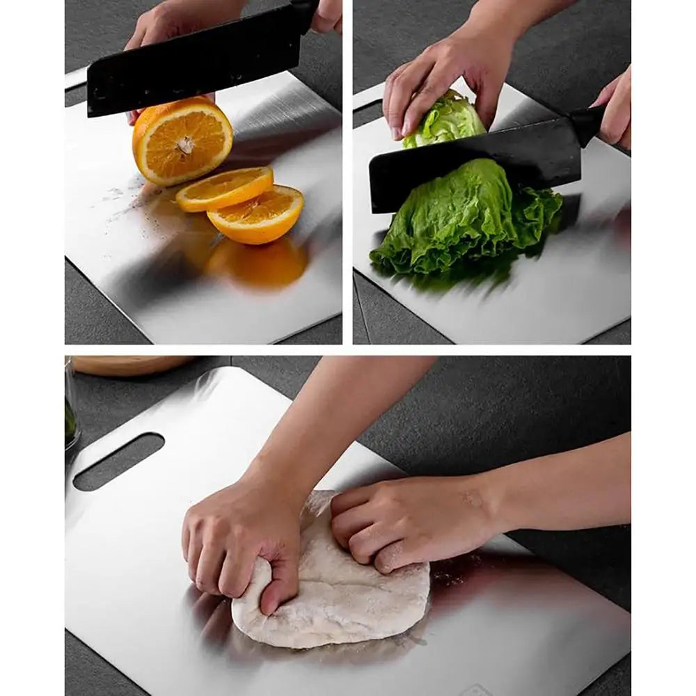 Titanium Kitchen Cutting Boards in Stainless 304 Steel Thickened & Double-Sided
