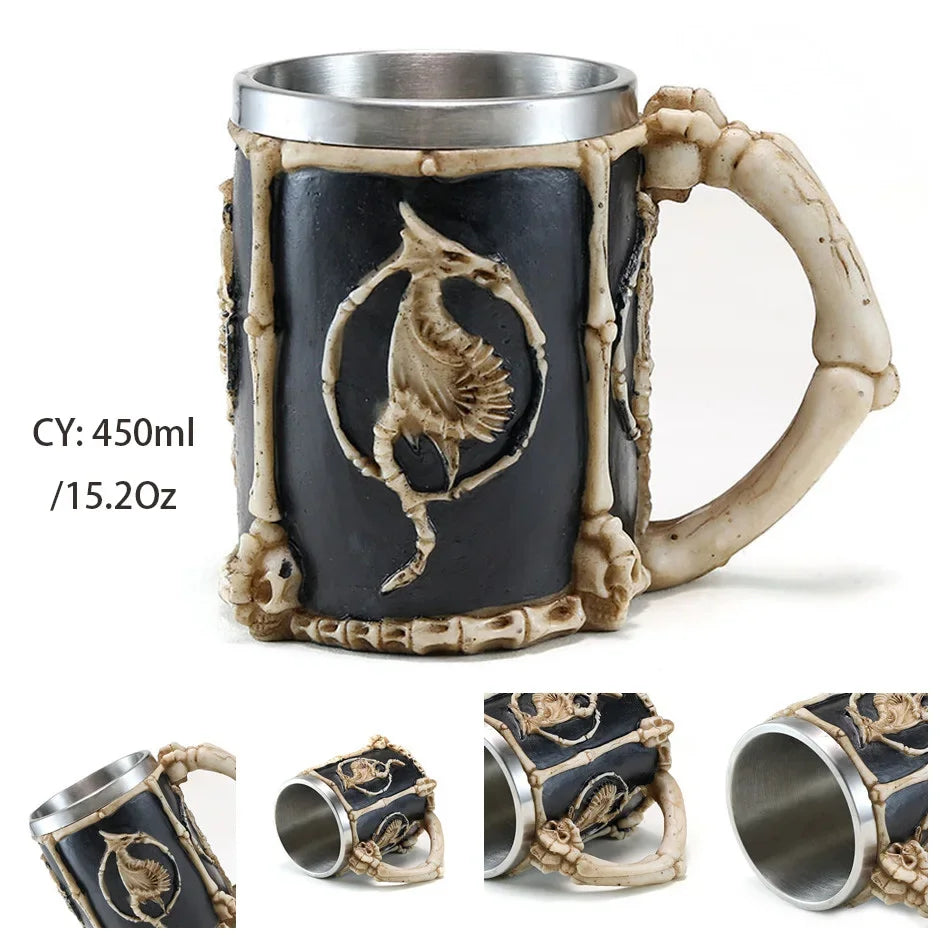 Medieval Dragon Resin Stainless Steel Mug 600ml