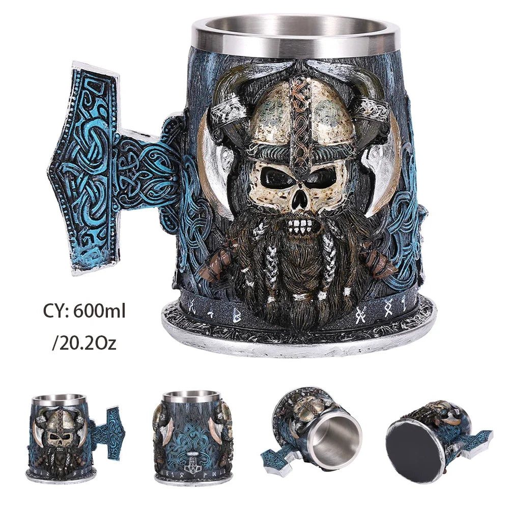 Medieval Dragon Resin Stainless Steel Mug 600ml