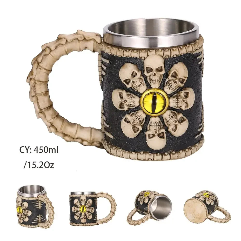 Medieval Dragon Resin Stainless Steel Mug 600ml