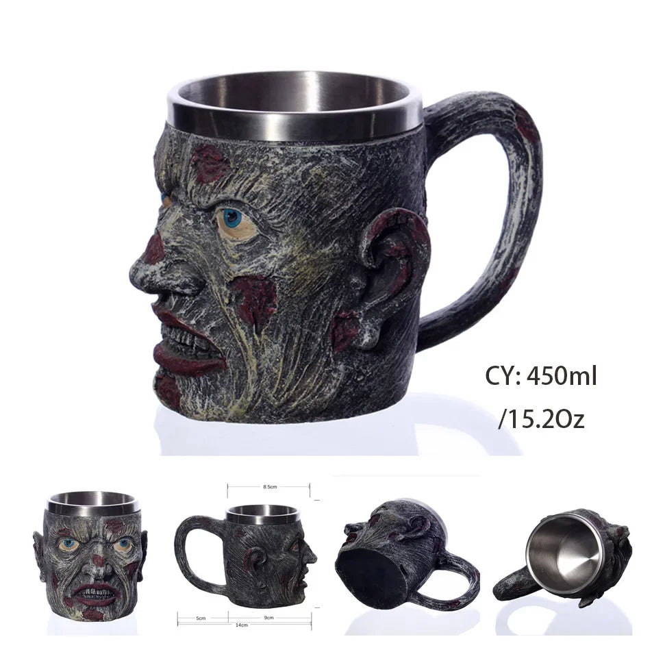 Medieval Dragon Resin Stainless Steel Mug 600ml