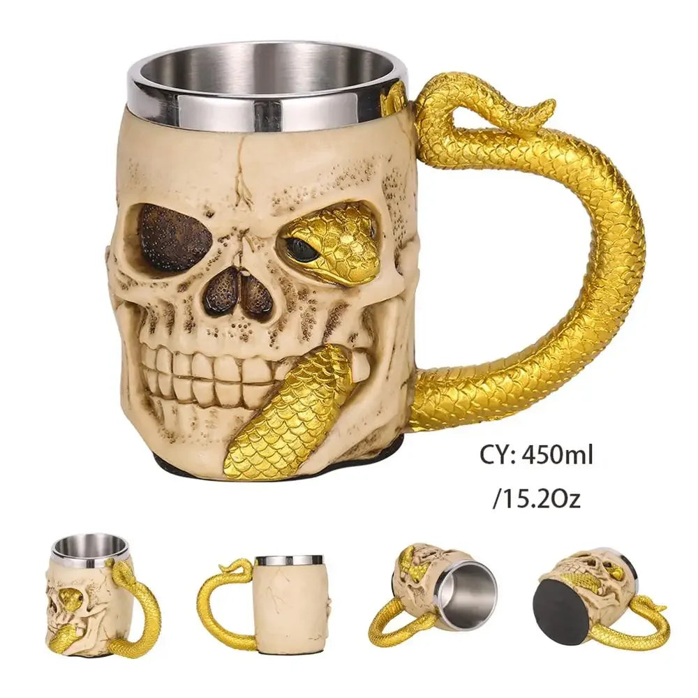Medieval Dragon Resin Stainless Steel Mug 600ml