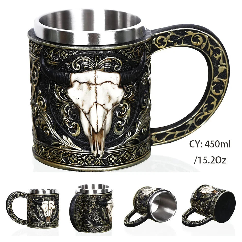 Medieval Dragon Resin Stainless Steel Mug 600ml