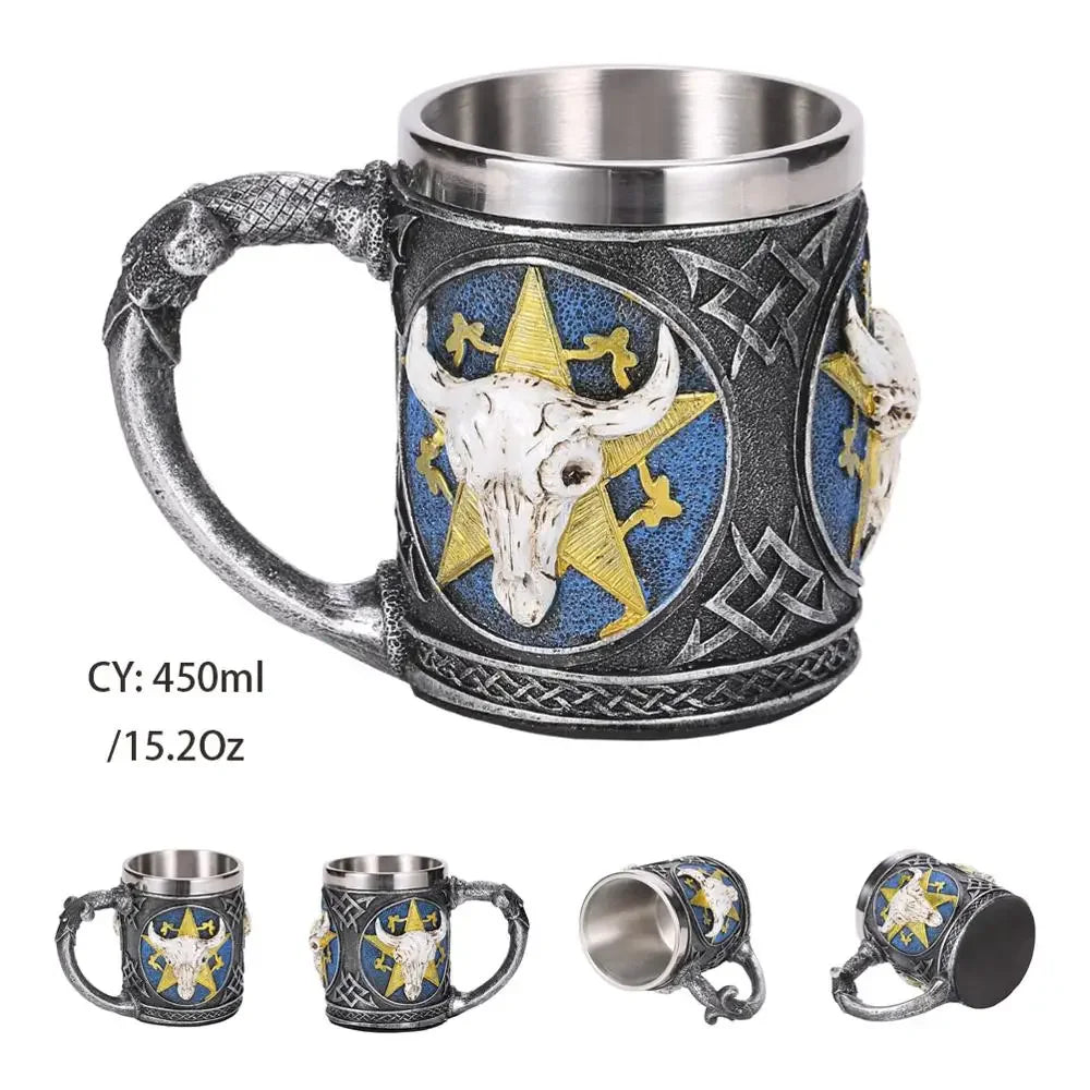 Medieval Dragon Resin Stainless Steel Mug 600ml